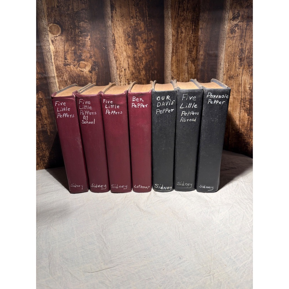 Vintage Five Little Peppers Book Set 7 Volumes Margaret Sidney Lothrop Hardcover